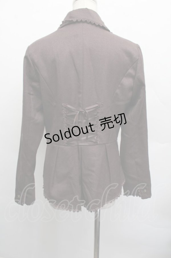 画像2: axes femme / 薔薇ボタンジャケット  ブラウン S-25-12-17-032-AX-JA-AS-ZS (2)