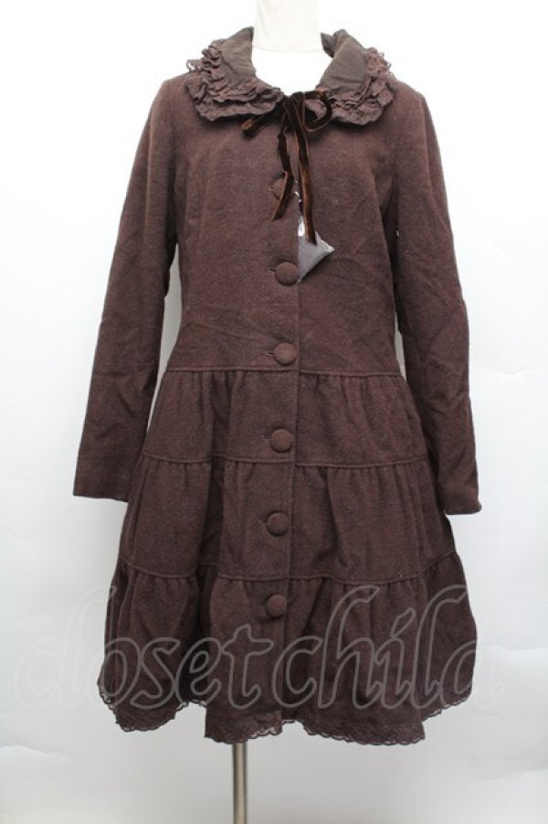 画像1: PINK HOUSE / 襟付きティアードロングコート  ブラウン S-25-12-17-033-LO-CO-AS-ZS (1)