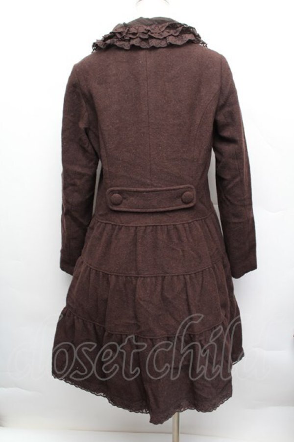 画像2: PINK HOUSE / 襟付きティアードロングコート  ブラウン S-25-12-17-033-LO-CO-AS-ZS (2)