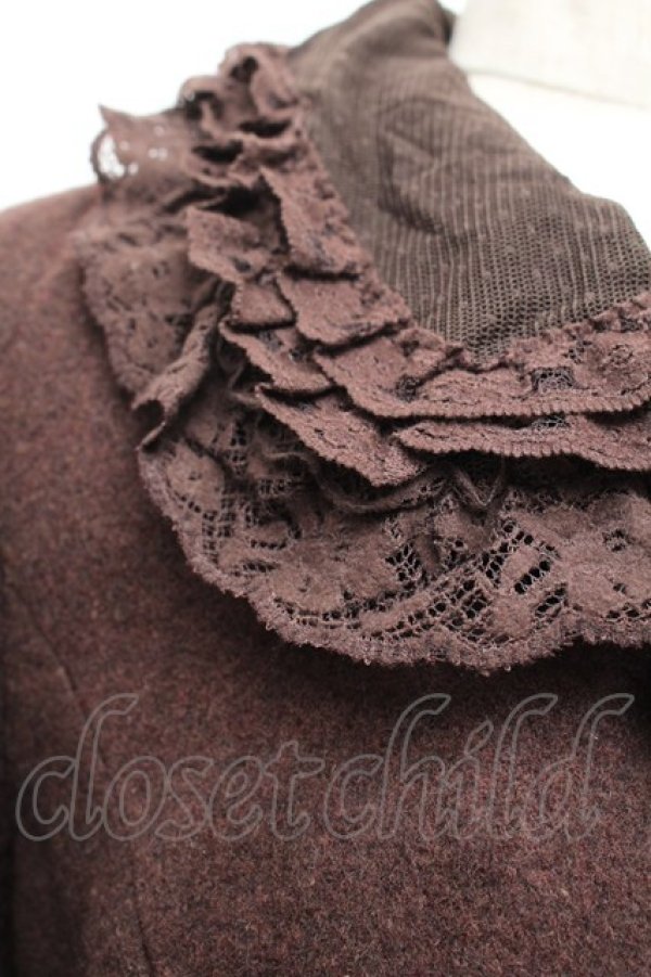 画像4: PINK HOUSE / 襟付きティアードロングコート  ブラウン S-25-12-17-033-LO-CO-AS-ZS (4)