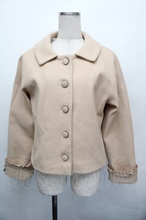 画像: axes femme / 袖フリルピーコート  ベージュ S-25-12-17-034-AX-CO-HR-ZS