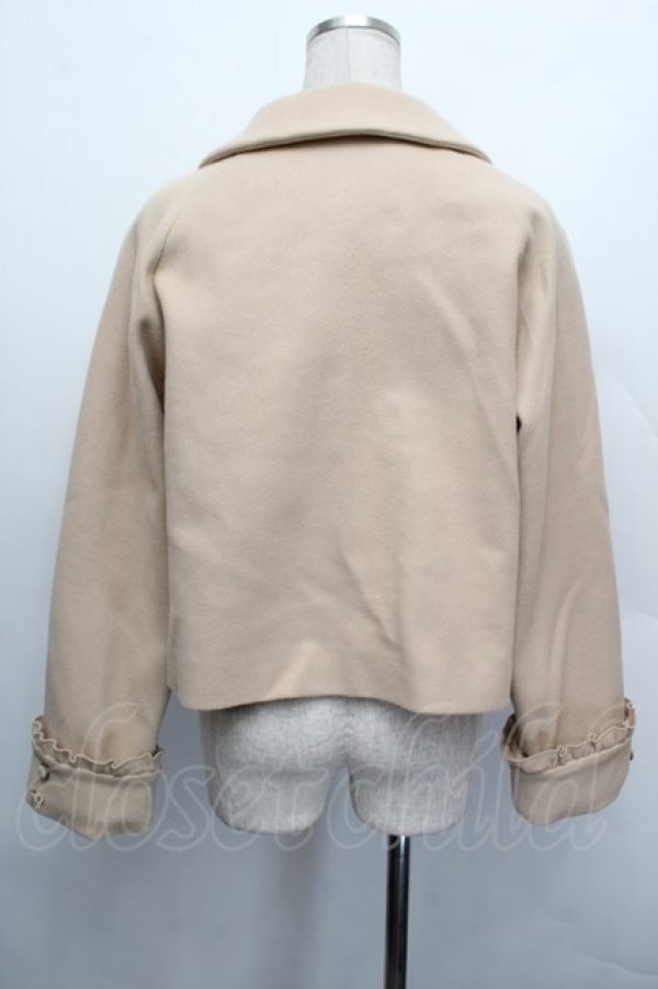 画像2: axes femme / 袖フリルピーコート  ベージュ S-25-12-17-034-AX-CO-HR-ZS (2)