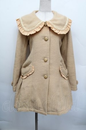 画像: axes femme POETIQUE / フリル襟リボンボタンコート  ベージュ S-25-12-17-035-AX-CO-HR-ZS