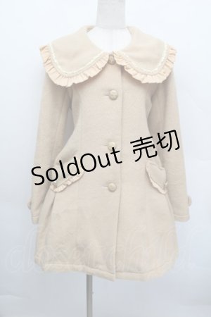 画像: axes femme POETIQUE / フリル襟リボンボタンコート  ベージュ S-25-12-17-035-AX-CO-HR-ZS