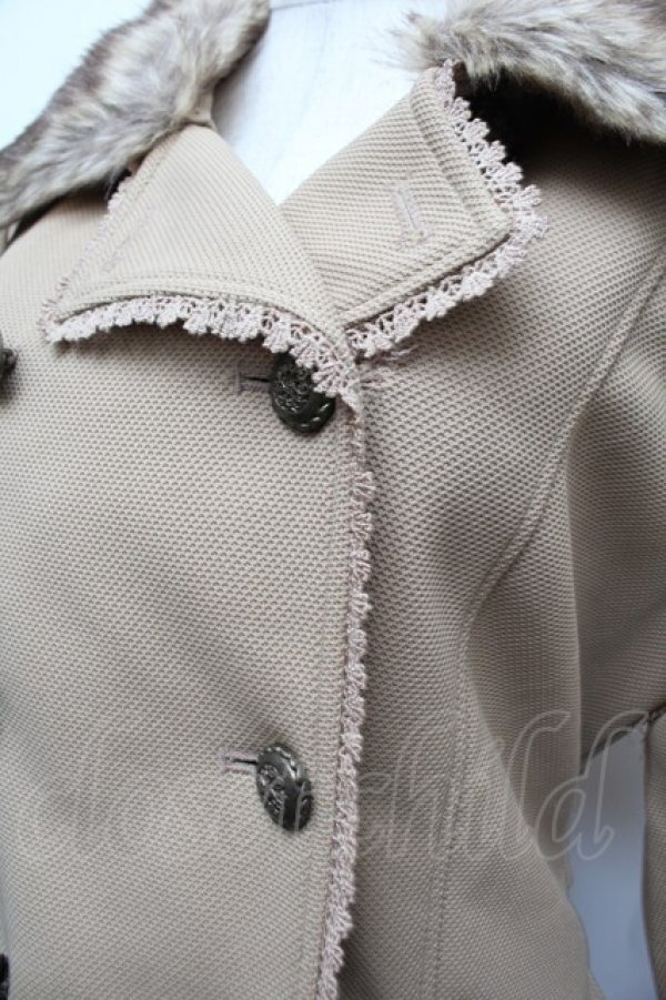 画像4: axes femme / お花モチーフコート  ベージュ S-25-12-17-036-AX-CO-AS-ZS (4)