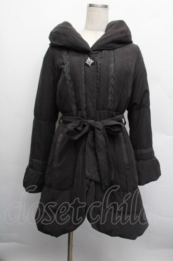 画像1: axes femme / ウエストシャーリングダウンコート  黒 S-25-12-17-038-AX-CO-HR-ZS (1)