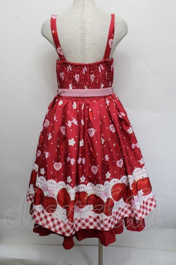 画像2: Chalmiere / スウィーティアップルジャンパースカート  赤 S-25-12-17-042-AX-OP-AS-ZS (2)