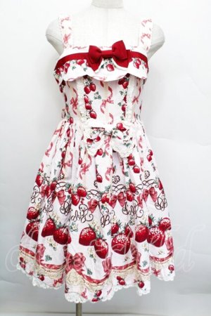 画像: BABY,THE STARS SHINE BRIGHT / Juicy BABY Love Love Berries柄スカラップジャンパースカート  ピンク S-25-12-17-044-BA-OP-AS-ZS