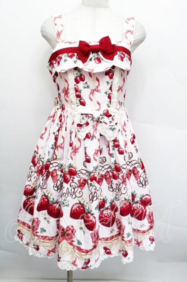 画像1: BABY,THE STARS SHINE BRIGHT / Juicy BABY Love Love Berries柄スカラップジャンパースカート  ピンク S-25-12-17-044-BA-OP-AS-ZS (1)