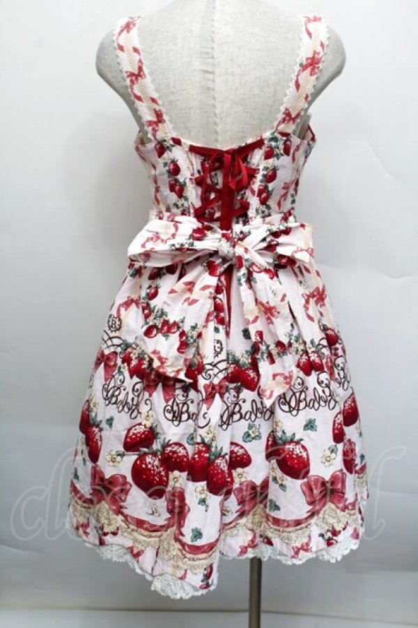 画像2: BABY,THE STARS SHINE BRIGHT / Juicy BABY Love Love Berries柄スカラップジャンパースカート  ピンク S-25-12-17-044-BA-OP-AS-ZS (2)