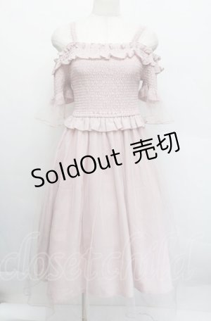 画像: LIZ LISA / シャーリングチュール重ねワンピース  ピンク S-25-12-17-045-LO-OP-AS-ZS