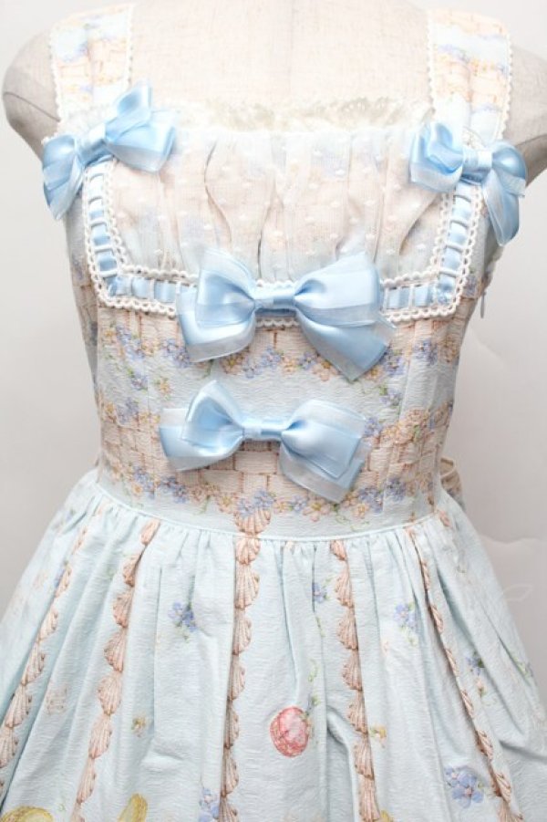 画像5: BABY,THE STARS SHINE BRIGHT / Icing Dancing Cake柄クリームジャンパースカート  サックス S-25-12-17-048-BA-OP-AS-ZS (5)