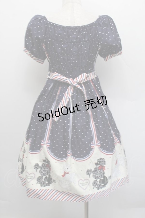 画像3: Innocent World / フレンチプードルシャーリングワンピース M 紺 S-25-12-17-051-IW-OP-AS-ZS (3)