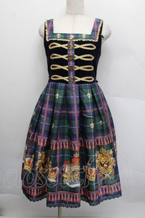 画像1: ALICE and the PIRATES / Royal crown's tea packageジャンパースカートI  グリーン S-25-12-17-052-PA-OP-AS-ZS (1)