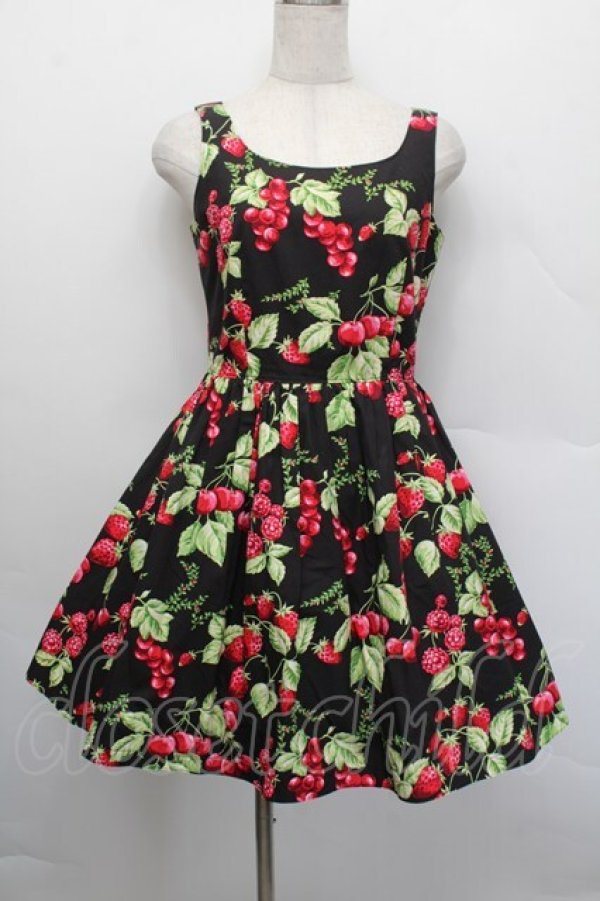 画像1: MILK / CHERRY gardenドレス  黒 S-25-12-17-054-ML-OP-AS-ZS (1)