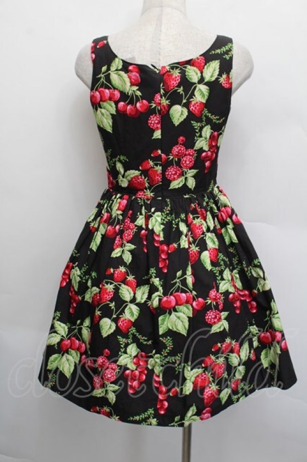 画像2: MILK / CHERRY gardenドレス  黒 S-25-12-17-054-ML-OP-AS-ZS (2)