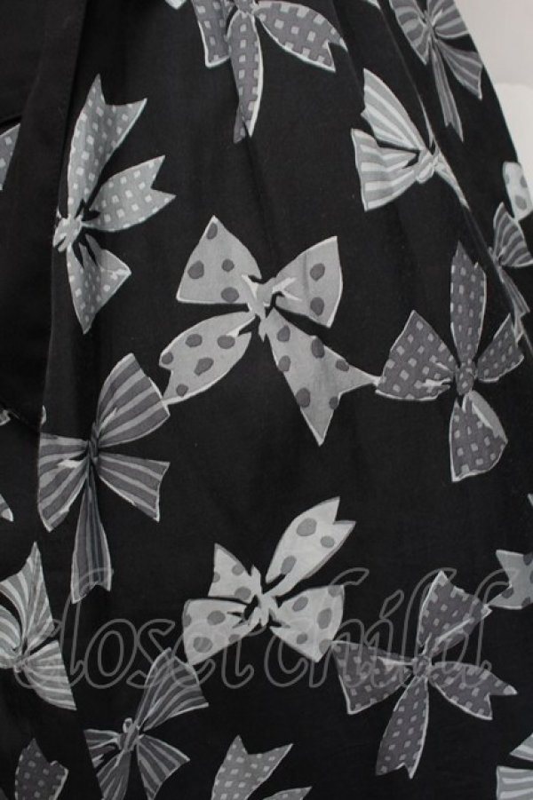 画像3: Jane Marple / Ribbons go aroundワンピース  黒ｘグレー S-25-12-17-056-JM-OP-AS-ZS (3)