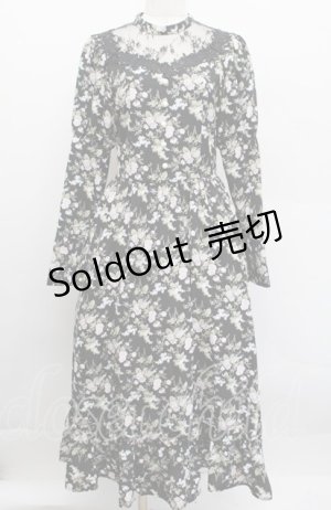 画像: Kurumi Collaboration / KRハナジゴスリーブワンピース  黒 S-25-12-17-058-LO-OP-AS-ZS