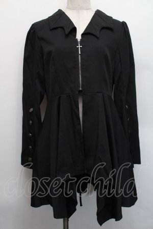 画像: axes femme POETIQUE / コウモリカラーイレヘムジャケット  黒 S-25-12-17-060-AX-JA-AS-ZS