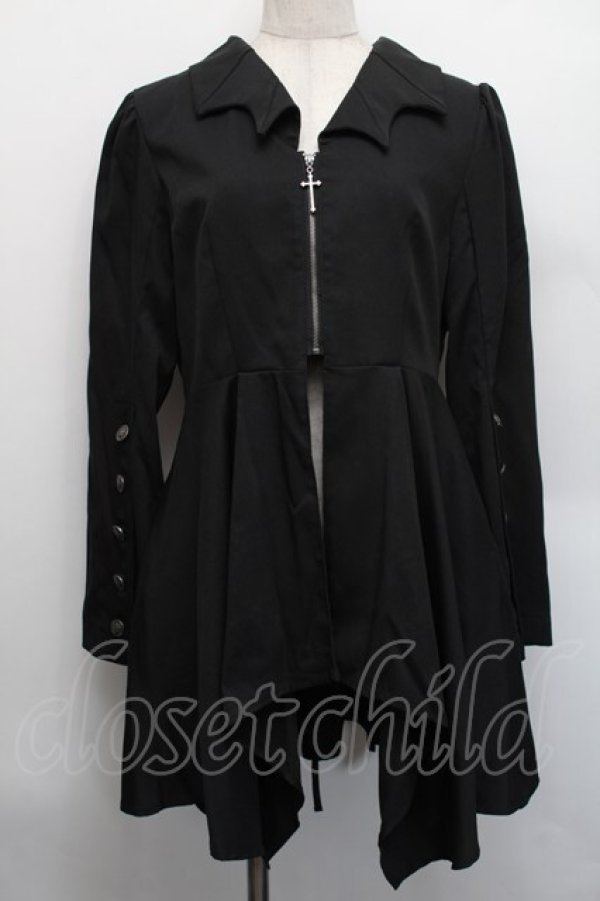 画像1: axes femme POETIQUE / コウモリカラーイレヘムジャケット  黒 S-25-12-17-060-AX-JA-AS-ZS (1)