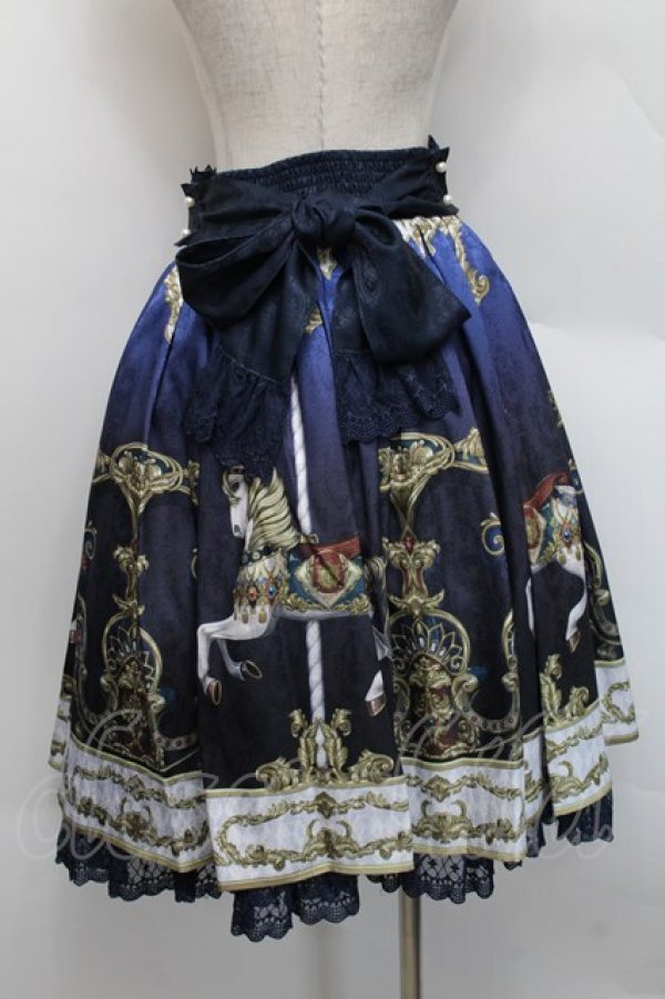 画像2: axes femme kawaii / グランドフィナーレミディスカート  紺 S-25-12-17-061-AX-SK-AS-ZS (2)