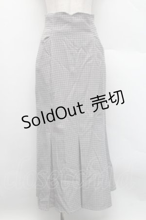 画像: an another angelus / バックレースアップインバーテッドプリーツスカート  オフｘグリーン S-25-12-17-063-CA-SK-AS-ZS