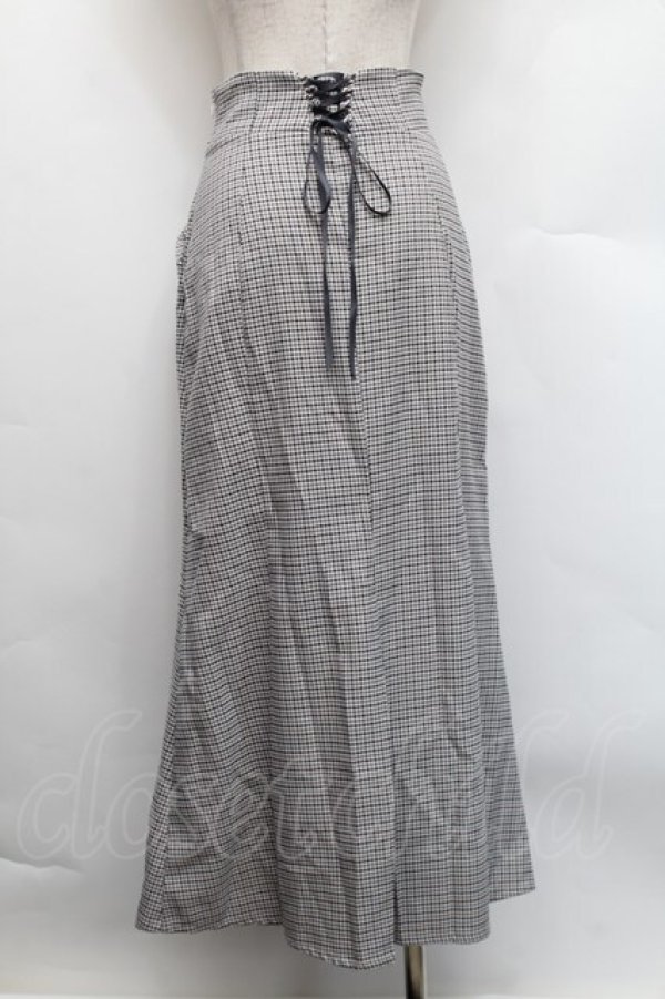 画像2: an another angelus / バックレースアップインバーテッドプリーツスカート  オフｘグリーン S-25-12-17-063-CA-SK-AS-ZS (2)