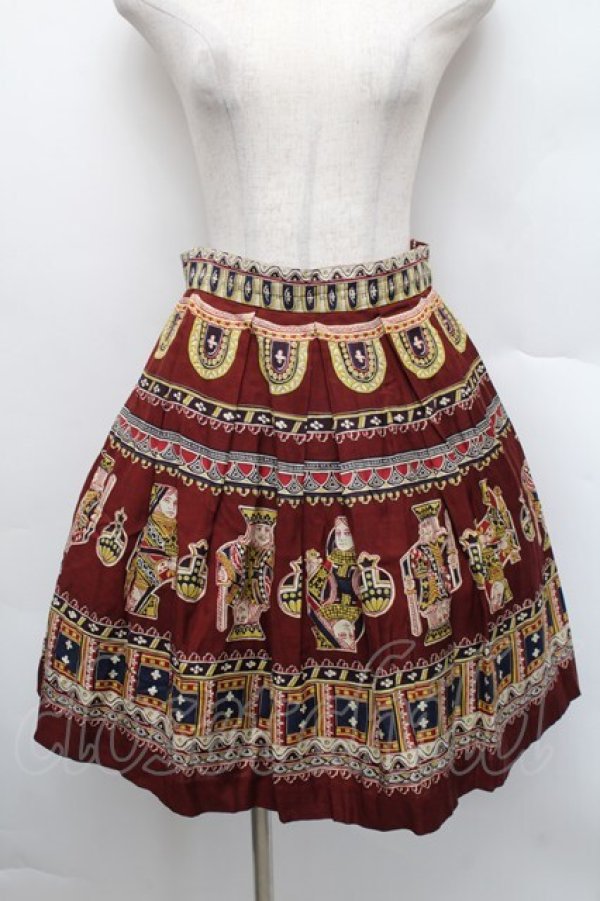 画像1: Jane Marple / Royalトランプスカート  ワイン S-25-12-17-064-JM-OP-AS-ZS (1)