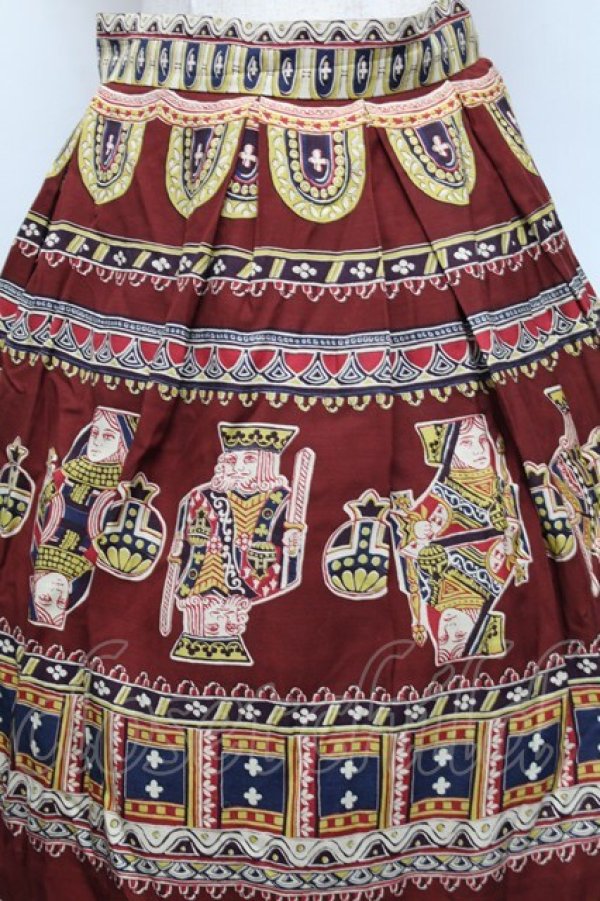 画像3: Jane Marple / Royalトランプスカート  ワイン S-25-12-17-064-JM-OP-AS-ZS (3)