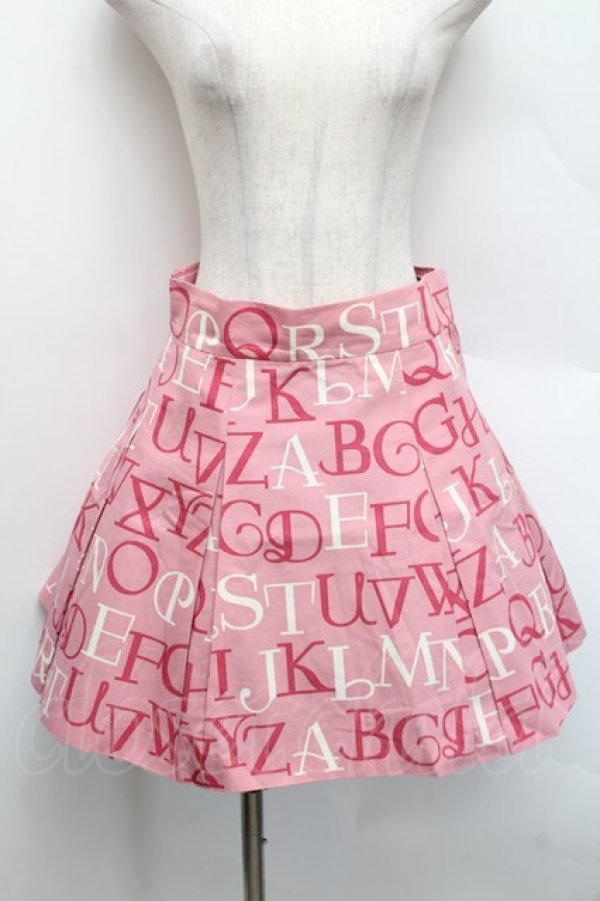 画像1: Jane Marple / アルファベットロゴミニスカート  ピンク S-25-12-17-065-JM-SK-AS-ZS (1)