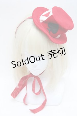 画像: Angelic Pretty / クィーントランプミニハット  赤 S-25-12-17-009-AP-AC-AS-ZS