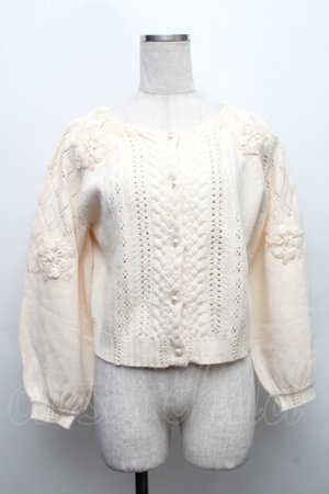 画像: axes femme POETIQUE / 花モチーフ付きニット  キナリ S-25-12-17-016-AX-TO-HR-ZS