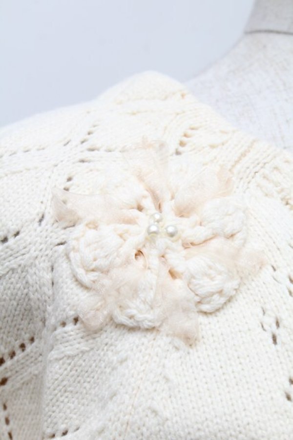 画像3: axes femme POETIQUE / 花モチーフ付きニット  キナリ S-25-12-17-016-AX-TO-HR-ZS (3)