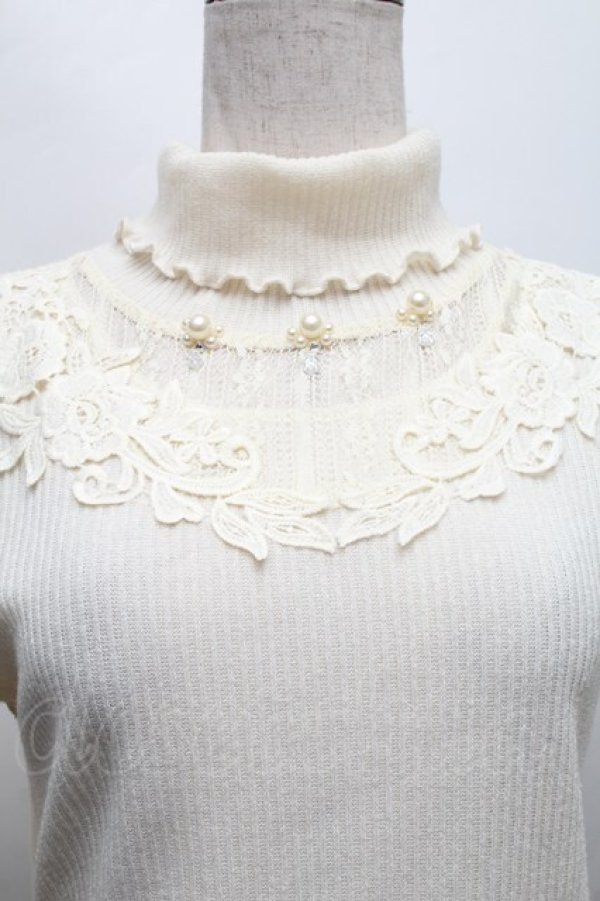 画像4: axes femme / パール付きハイネックニット  オフ S-25-12-17-018-AX-TO-HR-ZS (4)