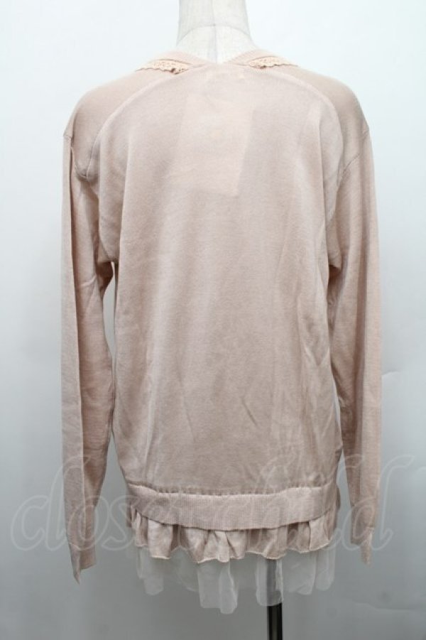 画像2: axes femme / 裾チュールニットトップス  ピンク S-25-12-17-019-AX-TO-HR-ZS (2)