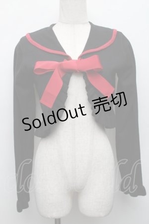 画像: ALICE and the PIRATES / セーラーカラーボレロ  黒ｘ赤 S-25-12-17-027-PA-TO-HR-ZS