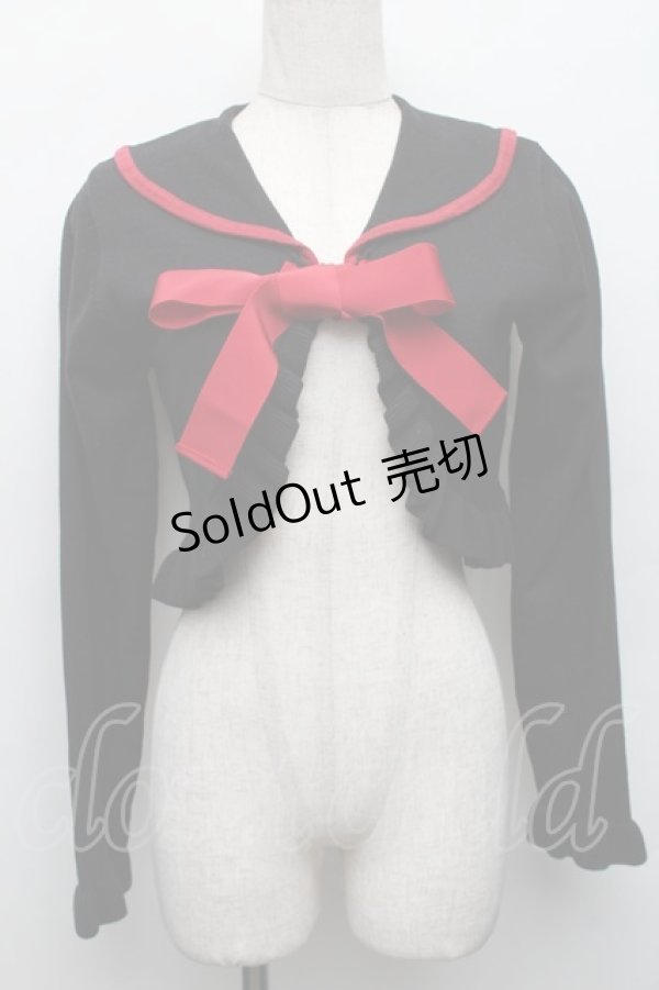 画像1: ALICE and the PIRATES / セーラーカラーボレロ  黒ｘ赤 S-25-12-17-027-PA-TO-HR-ZS (1)