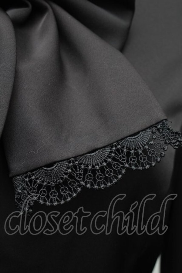 画像3: Sheglit / スタンドカラーリボンジャボブラウス M 黒 S-25-12-17-028-EL-BL-HR-ZS (3)