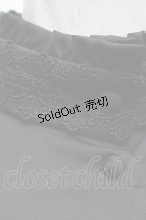 画像5: Sheglit / スタンドカラーリボンジャボブラウス M 黒 S-25-12-17-028-EL-BL-HR-ZS (5)