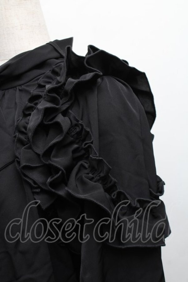 画像3: axes femme / リボン付フリルデザインブラウス  黒 S-25-12-17-029-AX-BL-AS-ZS (3)