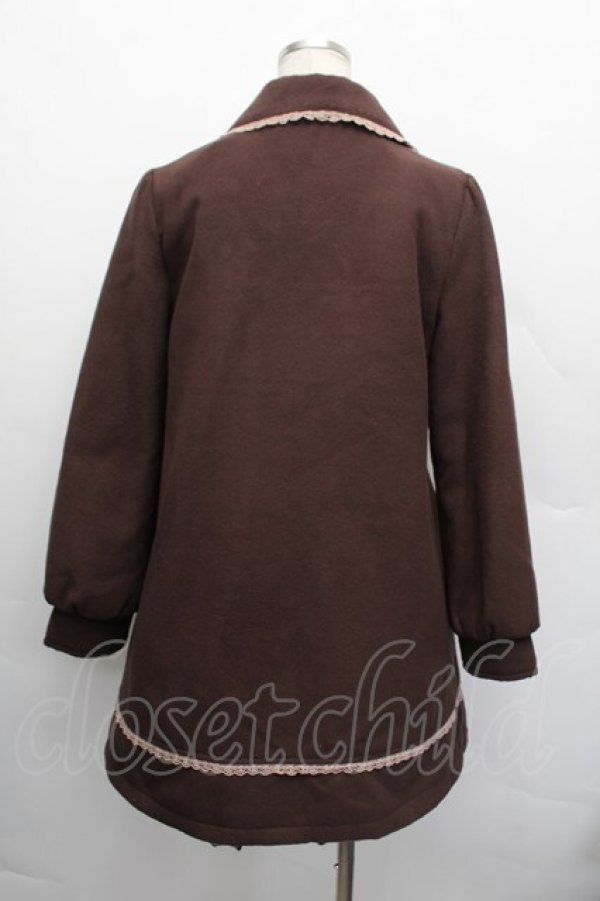 画像2: axes femme / 襟ローズ刺繍コート  ブラウン S-25-12-17-031-AX-CO-HR-ZS (2)
