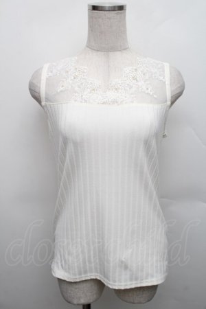 画像: axes femme / 繊細レースタンク  アイボリー S-25-12-18-004-AX-TO-HR-ZS