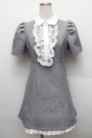 画像: An MILLE / 裾プリーツミニワンピース  グレー S-25-12-18-035-EL-OP-HR-ZS