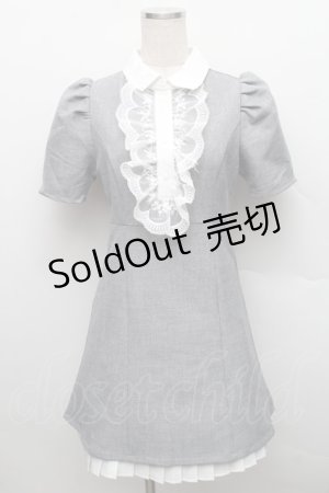 画像: An MILLE / 裾プリーツミニワンピース  グレー S-25-12-18-035-EL-OP-HR-ZS