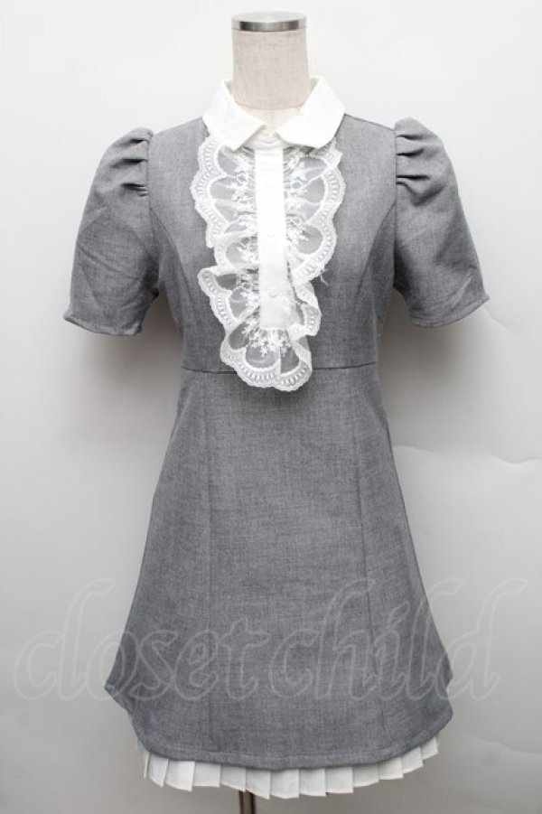 画像1: An MILLE / 裾プリーツミニワンピース  グレー S-25-12-18-035-EL-OP-HR-ZS (1)