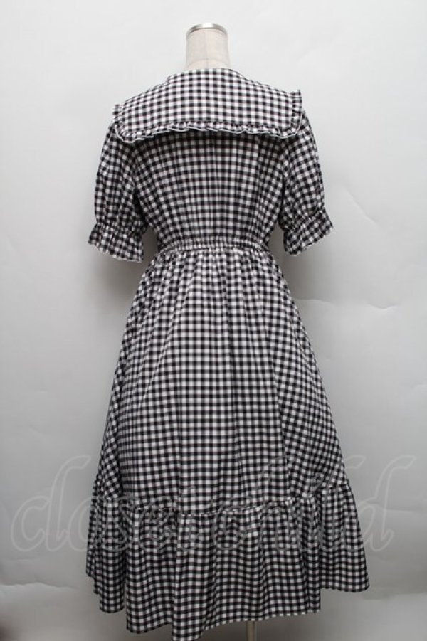 画像2: m petit by misako / TT*Mギンガムチェック半袖ワンピース M 黒×白 S-25-12-18-037-LO-OP-HR-ZS (2)