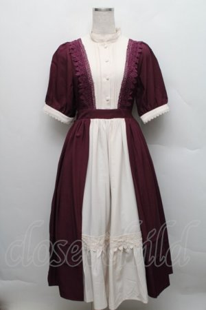 画像: axes femme kawaii / エレガントドールワンピース M ワイン S-25-12-18-039-AX-OP-AS-ZS