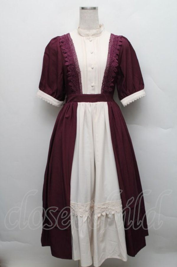 画像1: axes femme kawaii / エレガントドールワンピース M ワイン S-25-12-18-039-AX-OP-AS-ZS (1)