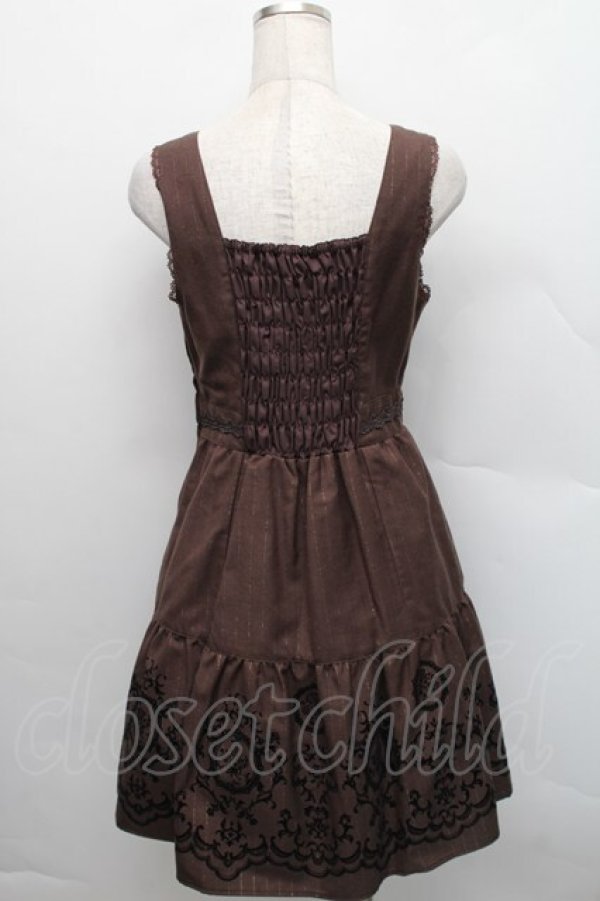 画像2: axes femme / 先染めパネルフロッキーワンピース  ブラウン S-25-12-18-041-AX-OP-TK-ZS (2)