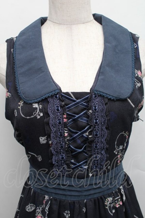 画像3: axes femme / 鍵柄ワンピース  紺 S-25-12-18-046-AX-OP-HR-ZS (3)